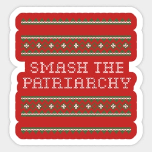 Smash The Patriarchy Christmas Sweater Cross Stitch Sticker